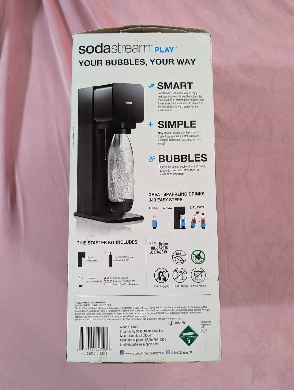 SodaStream Play Home Soda Maker in Black Gently Used With Bottle In Box - Picture 6 of 8
